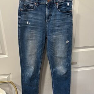 EUC LOFT Blue Distressed Ankle Jeans